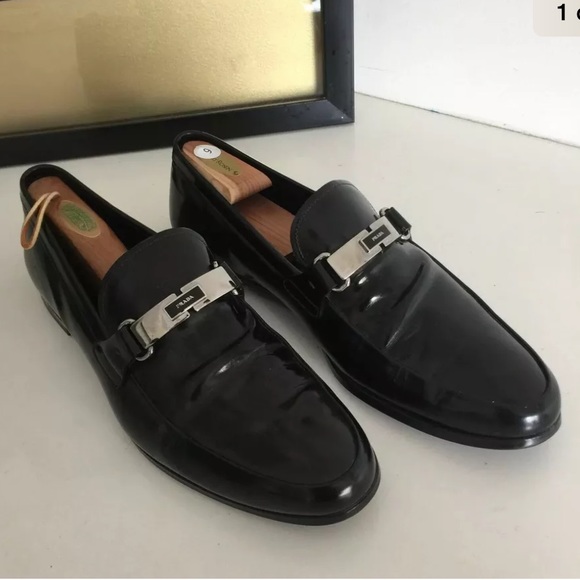 Prada Other - Prada Italy Black Leather Dress Shoes Size 9